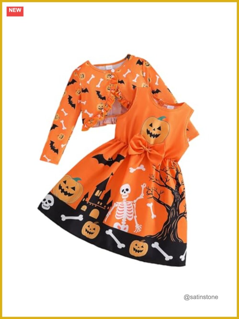 Toddler Girl 2pc Halloween Dress & Jacket Set Sleeveless Dress Long Sleeve